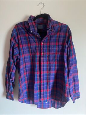 Pendleton Purple and Red Plaid Button-Down Shirt